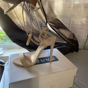 BAMBOO Nude Strappy Heels